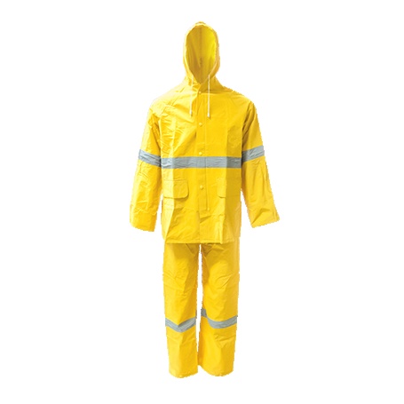 Jas Hujan Bahan PVC Warna Kuning Anti Rembes