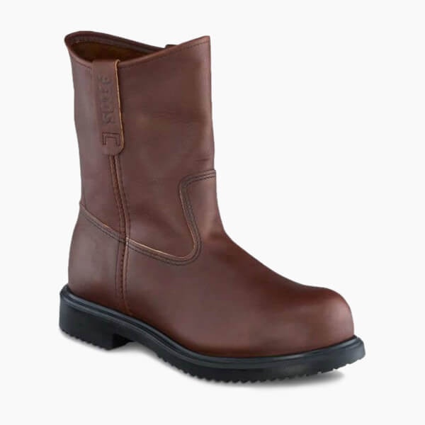 High Cut Brown Red Wing Safety Shoes